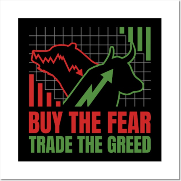 Stock market Bull And Bear Wall Art by BitcoinSweatshirts